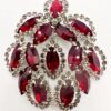 Weiss layered red and grey crystals brooch, 1960s