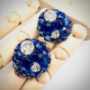 Coppola & Toppo 1960s Blue Earrings, with rhinestones and glass beads.